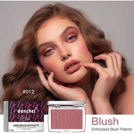 Hot Matte Embossed Blush Palette Rosy Blusher Facial Blush Powder High Pigmented Pink Coral Rouged For Cheeks Smooth Cosmetics