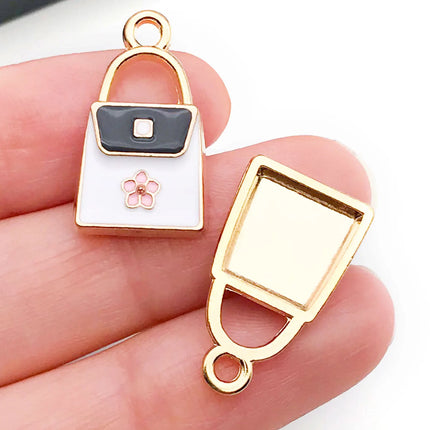 10/16-piece Drop Oil Little Chic Lady Set, suitable for DIY handmade necklace, bracelet, and earring accessory materials.