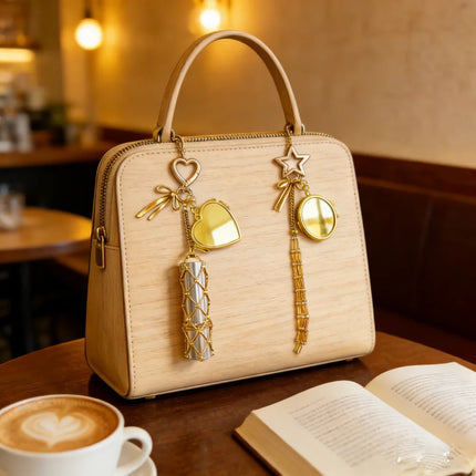 New Golden Stainless Steel Lipstick Pouch Keychain Decoration Fashion Portable Lippy Storage Bag Hanging Keyring Hanging Gift
