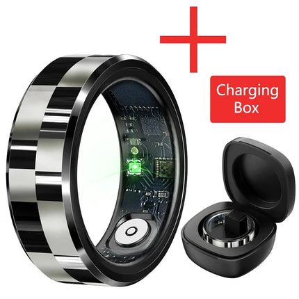 Smart Ring Luxury Fashion Finger Ring Men 5ATM Waterproof Support Swimming Health Tracker Heart Rate Blood Oxygen Monitoring New