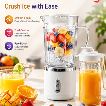 800ml Big Cup Electric Juicer Blender One-Button Operation USB Charging Portable Ice Fruit Smoothie Maker