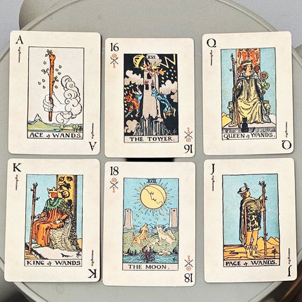 RWS Playing Card Deck:  9*6cm 78-Card Poker Deck Illustrated with RWS Images, Combines Tarot and Playing Cards, Double-embossed