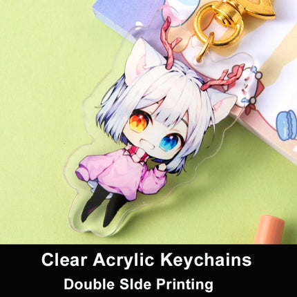 Custom Keychains Cartoon Llavero Key Chain Photo Customized Anime Charms Hologram Clear Acrylic Personalized Designer Keychains