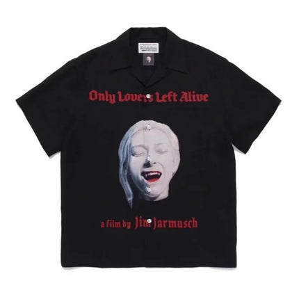 Film Character Printing Hip Hop Wacko Maria Shirt Men Women Loose High Street Top Black White Short Sleeve Shirts