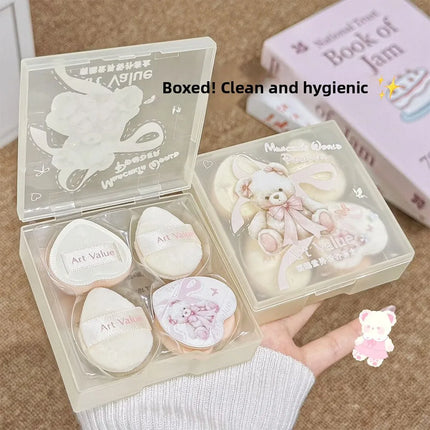 Cloud Feeling Flocked Sponge Beauty Blender Kit Powder Puff Makeup Setting Blush Concealer Dry Wet Use Foundation Brush