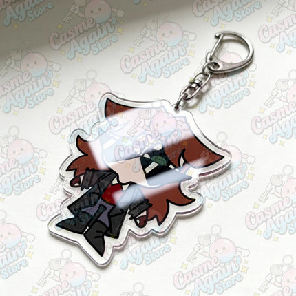 Cartoon Chibi Postal Dude Keychain Accessories Bag Anime Postal Peeker Keyrings Jewelry Manga Game Fans Gifts
