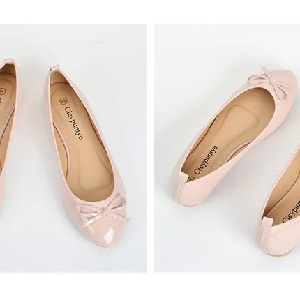 Flat Shoes Women Ballerinas Round Toe Bowtie Slip on Ballet Flats Lazy Loafers Moccasins Ladies Casual Flats Shoes 2023