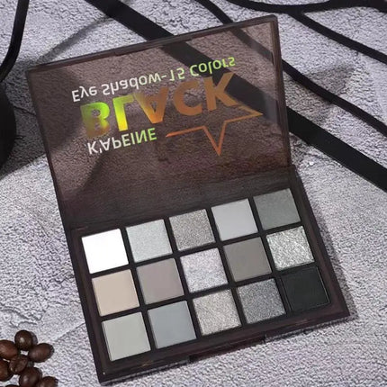 Smoky Black Eye Shadow Palette 15 Colors Black Gray Rose Eyeshadow Lasting Shimmer Eyes Makeup Dark Gothic Eye Shadow Plate