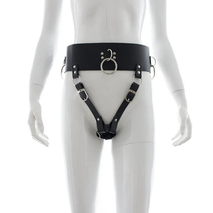 Harness Strap Bondage Female Masturbator Sex Toys for Women Magic Wand No Vibrator Leather Forced Orgasm Belt Female Chastity