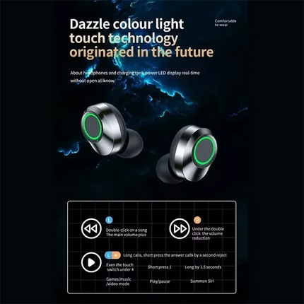 TWS Wireless Bluetooth Headset with Mic Bluetooth Earbuds Charger Box LED Fone Bluetooth Earphones Wireless Headphones