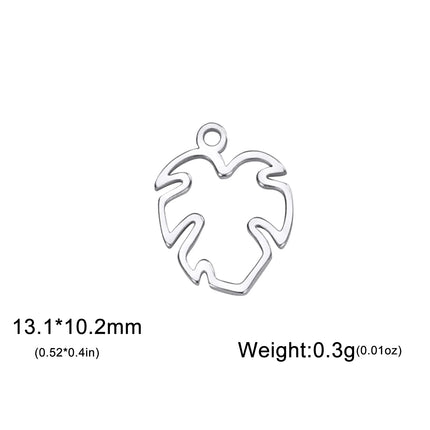 EUEAVAN 5pcs Stainless Steel Charms for Jewelry Making Leaves Lotus Flower Star Pendant Mini Charm Necklace Bracelet DIY Gifts
