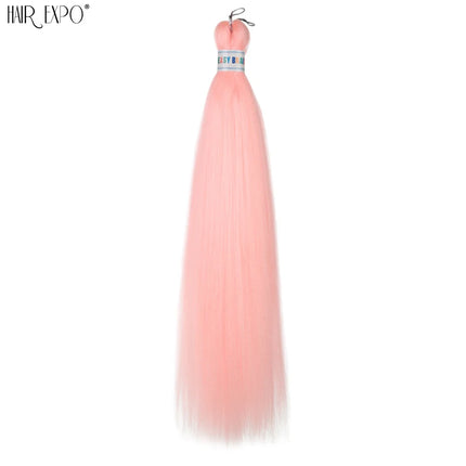 26Inch Easy Braids Hair Synthetic Colourful Pre Stretched Braiding Hair Extensions Jumbo Braids Ombre Yaki Long Straight Hair