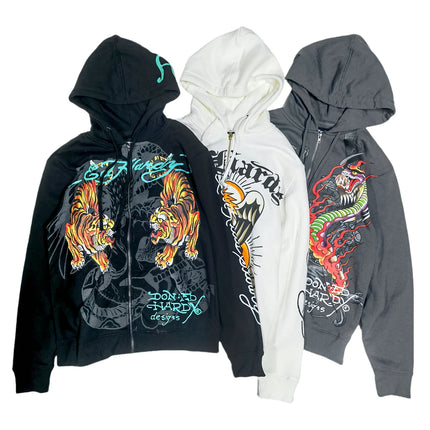 Retro American Rock Print Fleece Lined Hoodie Jacket for Women Punk Street Style Zipper Closure Long Sleeve Oversized Sweatshirt