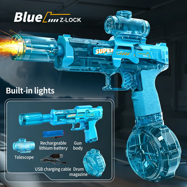 Electric Water Gun LED Lights Automatic Sensing Water Gun Children's Toys Summer Swimming Pool Outdoor Beach Toys Festival Gifts
