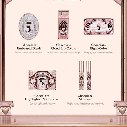 Original Flower Knows Chocolate Wonder-Shop Highlighter Contour Powder Face Palette For Women Bronzer Illuminator Highend Makeup
