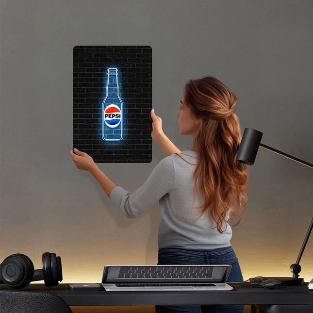 Pepsi Neon Sign Metal Signs Vintage Poster Bedroom Decoration Living Room Custom Tinplate Sign for Wall Art Decoration Retro