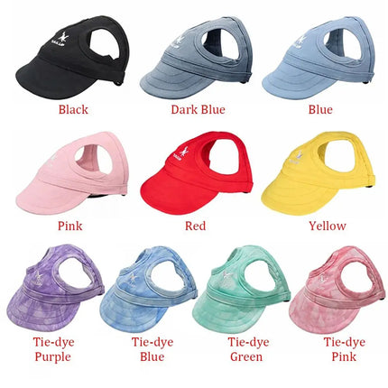 Fashion Ear Holes Pet Baseball Hat Cat Dog Outdoor Pet Visor Hat Adjustable Pet Sun Cap