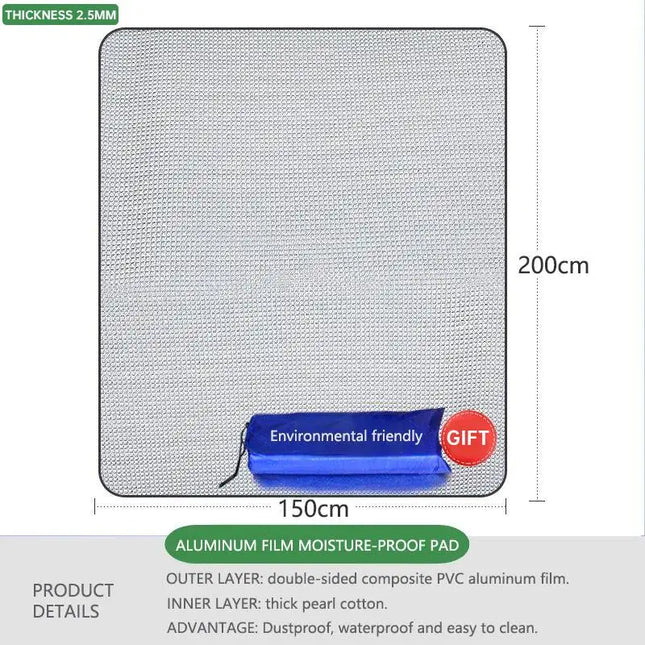 Tapis de sol en mousse à feuille d'aluminium pour camping en plein air Tapis résistant à l'humidité portable Tapis de pique-nique et de plage Isolation en aluminium Tapis de couchage Fournitures de camping