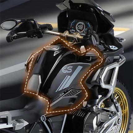 1/10 R1250 GS ADV Alloy Racing Motorcycle Diecast Street Sports Motorcycle Model Simulation Sound Light Collection Children Gift