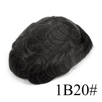 Wholesale 120% Density Thin Skin Base Human Hair Toupee for Men 100% Remi Hair PU Hairpiece Natural Look Hair Extension