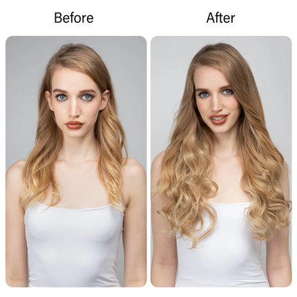 Synthetic No Clip Wave Hair Extensions Ombre Natural Black Blonde Pink One Piece False Hairpiece Fish Line Fake Hair Piece