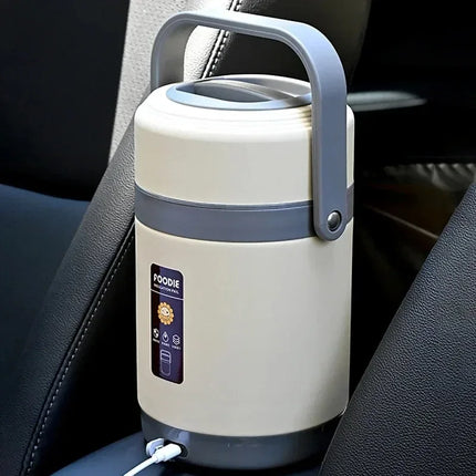 220V USB Rechargeable Heated Warm Lunch Box Stainless Steel Food Warmer Container Constant 65℃ Thermal Office Bento Lunch Box