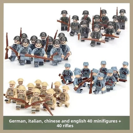 Building blocks World War II soldier figures, marine humanoid dolls educational toys mini figures birthday gifts cartoon figures