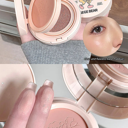 2-in-1 Double Layer Cushion Foundation Pressed Powder Natural Lasting Brightening Gege Bear Concealer Loose Powder Cushion Cream