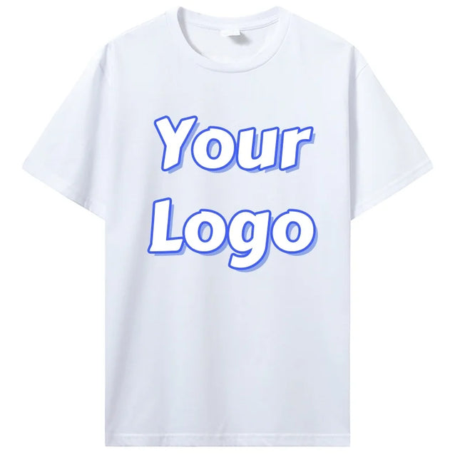 Customized Print T Shirt Men Women Custom Cotton Tops Tees DIY Your Like Photo Or Logo Cotton T-shirt Personalized Men Clothing