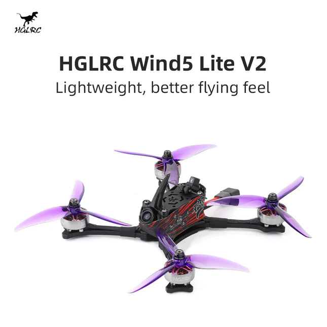 HGLRC Wind5 Lite V2 5inch Racing Quadcopter FPV Drone - F722 60A 350mW 2306.5 1900KV 6S