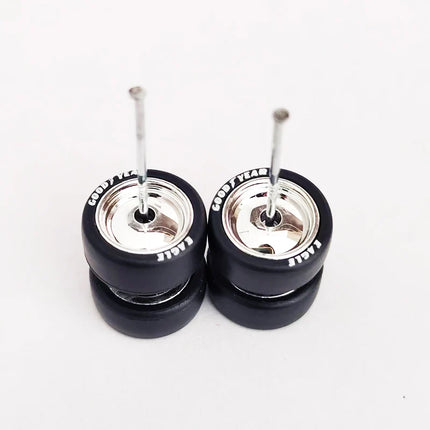 1/64 Mini Car Wheels 11mm Tires Tyres 1:64 Model Cars Rims Mirror Disc Claw Shape For Hot Wheel/Matchbox/Domeka