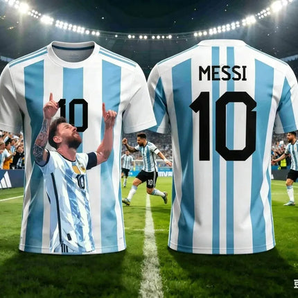 Messi 10#Argentina National Soccer Jersey,Breathable Short Sleeve Athletic T-Shirt Sports Matches Training And Fan Daily Outfits
