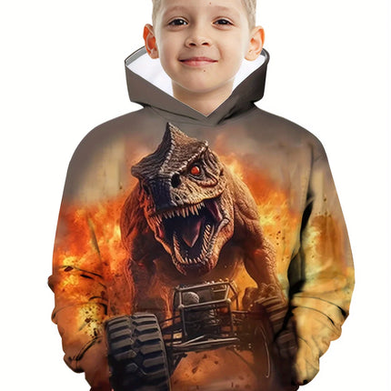 Hoodies Animal Dinosaur Pattern 3D Print Sweatshirts Boys Girls Harajuku Hooded Sweatshirt kids Fashion Coat Children Tracksuits