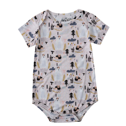 Infant Bamboo Short Sleeve Bodysuit Summer Lightweight Onesie with Convenient Snap Closure