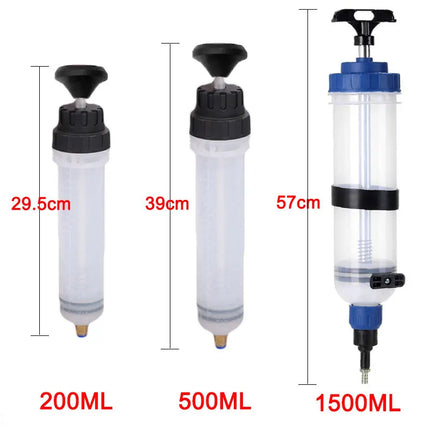 Car Engine Oil Fluid Pump Efficient Vacuum Manual Inhalation Syringe Style Engine Cooolant Transfer Translucent 500cc/1500cc