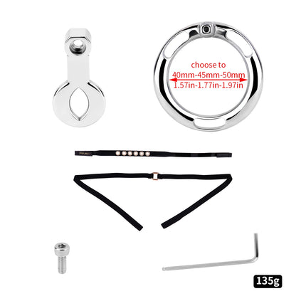 QKKQ Stainless Steel Sissy Men Flat Chastity Cage With Urethral Orifice Loyalty Belt Penis Bondage Adult Game For Men Asceticism