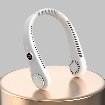 Lenovo 5 Speed Digital Display Bladeless Hanging Neck Fan USB Charging Portable Lazy Person Sports Folding Mini Electric Fan
