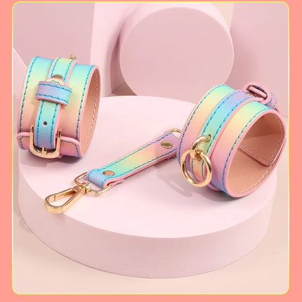 Rainbow Handcuffs For Sex Ankle Cuff Restraints Bondage Bracelet BDSM Woman Erotic Adult Sex Toys For Couples Exotic Accessories
