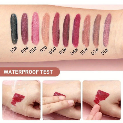 Beauty Purple Glitter Liquid Lipstick - Highly Pigmented Velvet Matte Waterproof Long Lasting Non-Stick Cup