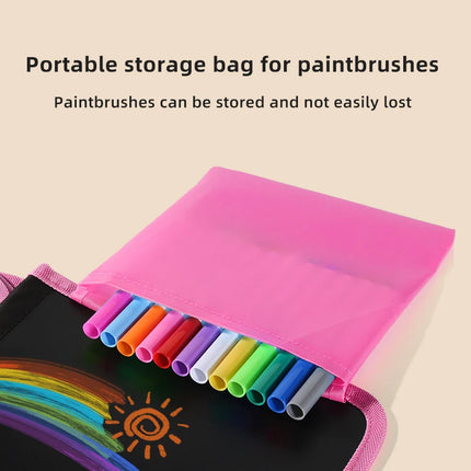 Children's drawing and writing blackboard book can be repeatedly wiped and used (12 color watercolor pen included)