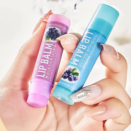 6PCs Natural Fresh Fruit Lip Balm Set Winter Moisturizing Lip Oil Long-Lasting Glossy Nourishing Lipstick Dry Lip Care Makeup