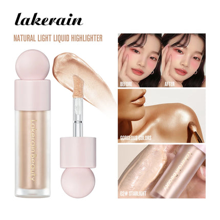 Lakerain Face Liquid Highlighter Waterproof Sweat-proof Long-lasting Golden Bronze Body Highlighter Fit&Smooth Brightening Fluid