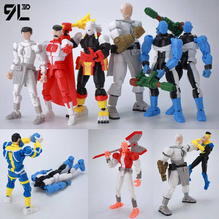 9L3D Printed Indomitable Hero Tech Jacker Lucky13 Action Figure Dummy13 Multi-Jointed Collectible Model Toy T13 Birthday Present