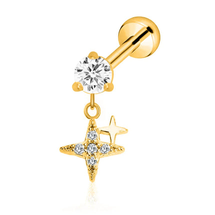 ASTM F136 G23 Titanium Flower Petals Butterfly Labret Threadless Piercing Pin Push in Lip Stud Daith Conch Earring 16G 18G 20G