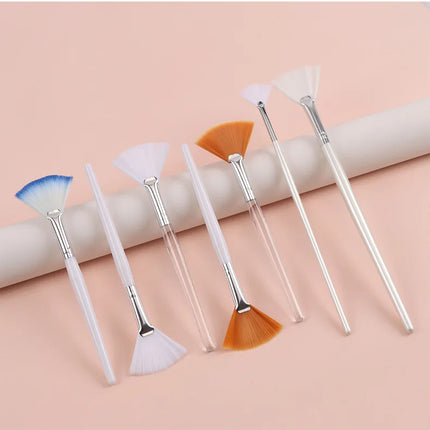 1/8pcs Fan Acid Brush Practical Facial Brushes Soft Portable Mask Brushes Soft Brush Skin Management Beauty Salon Brush Tool