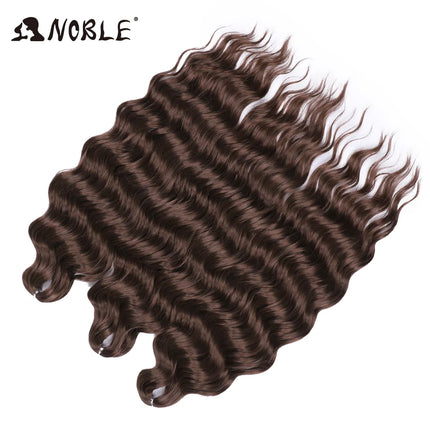 Noble Braiding Hair Extensions 24 Inch Synthetic Hair Water Wave Ombre Rainbow color Deep Wave Curl Twist Crochet Hair Extension