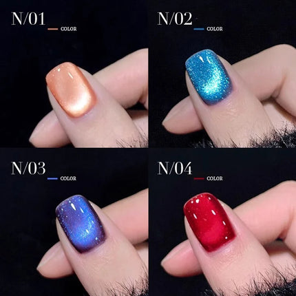 2025 New Cat Eye Nail Polish Gel Dynamic Glass Bead Magnetic Nail Varnish Semi-permanent UV/LED Nail Gel DIY Fingertip Art Salon