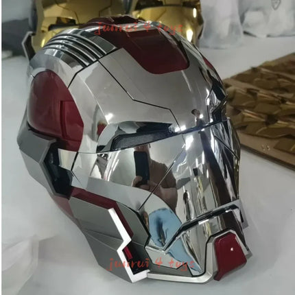 Silver Red MK5 pro Max Helmet Collectible Ornament - Voice Remote Control Automatic Functions Upgrade Version Ideal Gift