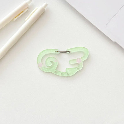 New Wings Shape Carabiner Acrylic Multipurpose Card Holder Keychain Candy Color Keyring Hook