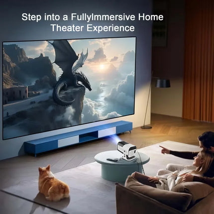 HY320mini NTV Netflix Officially Licensed Android 13 Projector with 720P/1080P 400ANSI Prime Video YouTube WIFi BT5.2 Portable